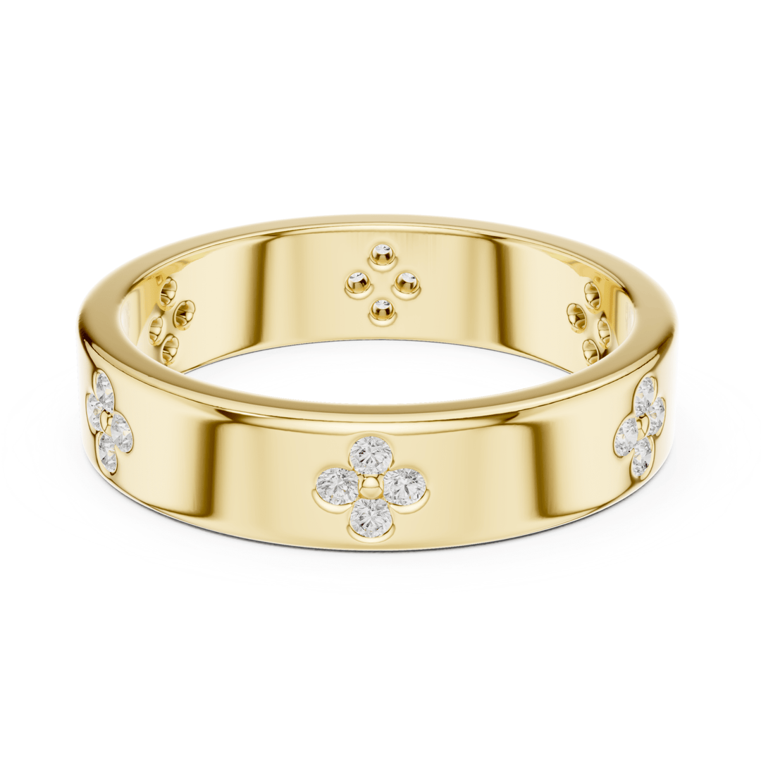 Clover Motif 0.24 ctw Diamond Band - B1166 in Wedding Bands by 18 KARATS INC.