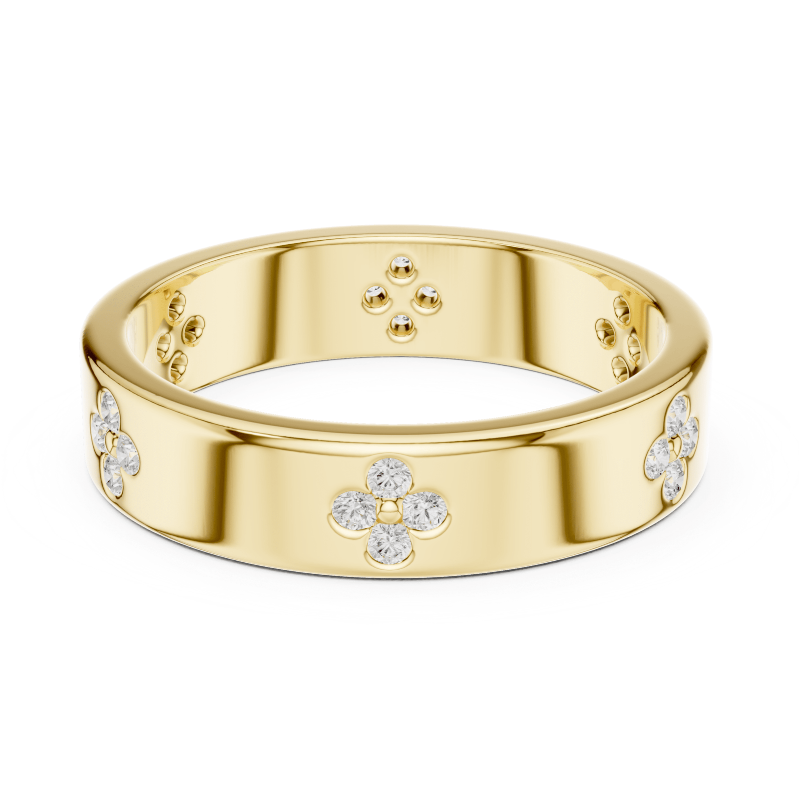 Clover Motif 0.24 ctw Diamond Band - B1166 in Wedding Bands by 18 KARATS INC.