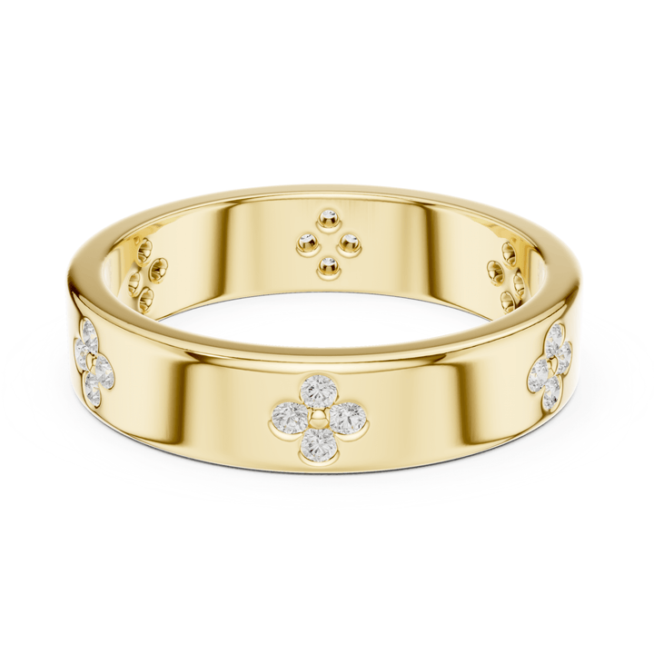 Clover Motif 0.24 ctw Diamond Band - B1166 in Wedding Bands by 18 KARATS INC.