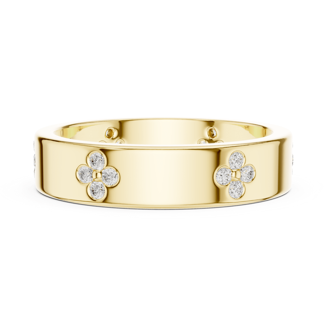 Clover Motif 0.24 ctw Diamond Band - B1166 in Wedding Bands by 18 KARATS INC.