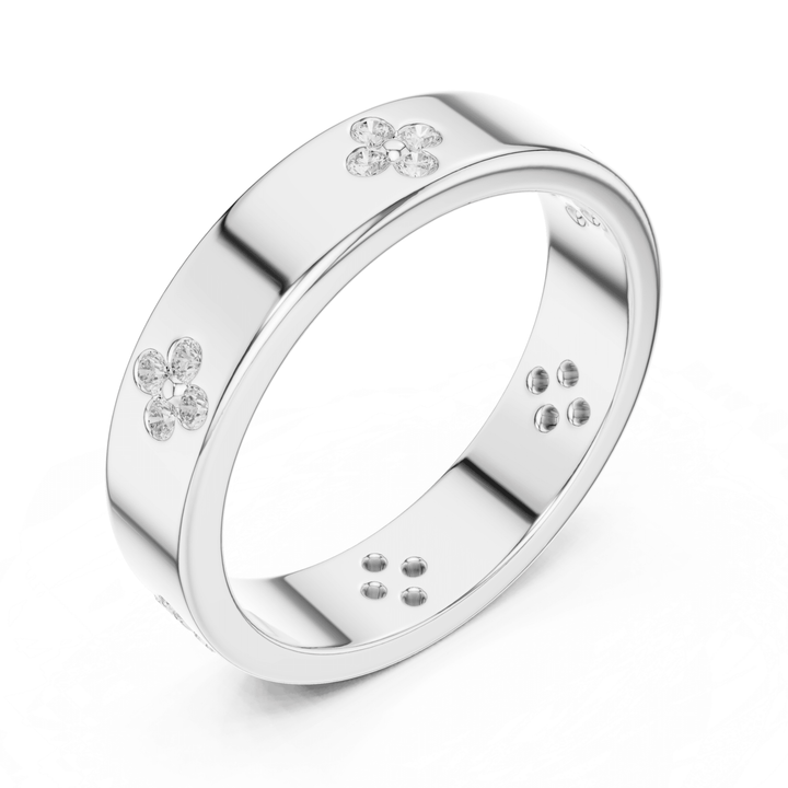 Clover Motif 0.24 ctw Diamond Band - B1166 in Wedding Bands by 18 KARATS INC.