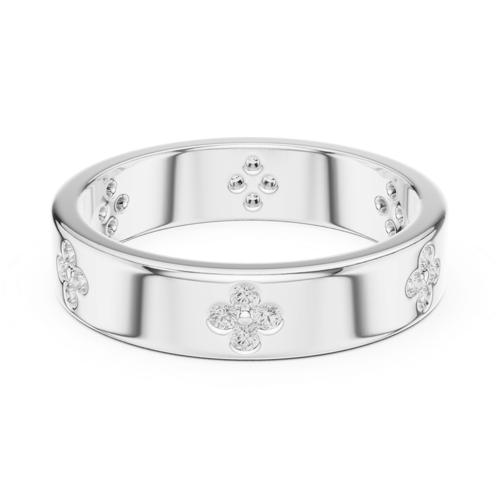 Clover Motif 0.24 ctw Diamond Band - B1166 in Wedding Bands by 18 KARATS INC.