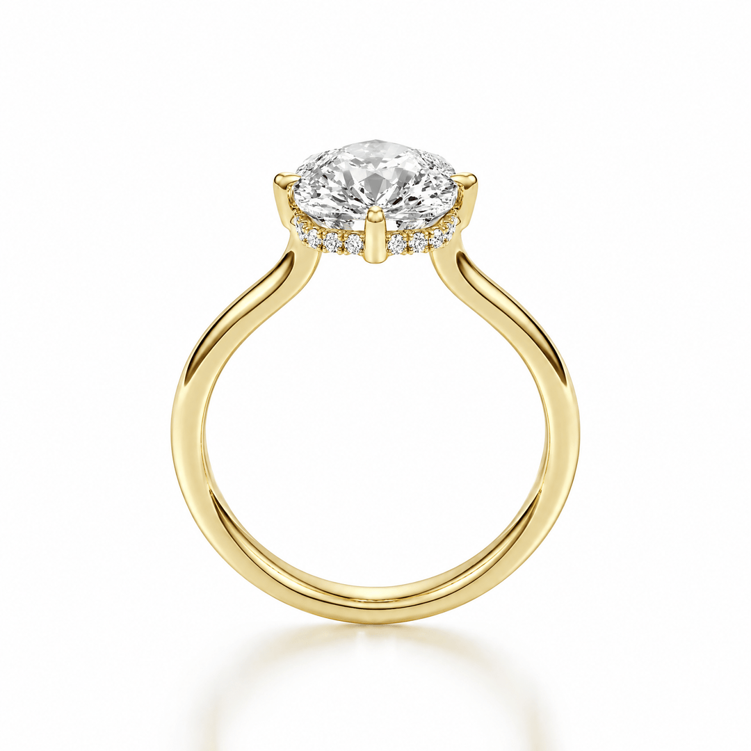 Compass Prong Cushion Lab Diamond Engagement Ring in Ready Rings by 18 KARATS INC.