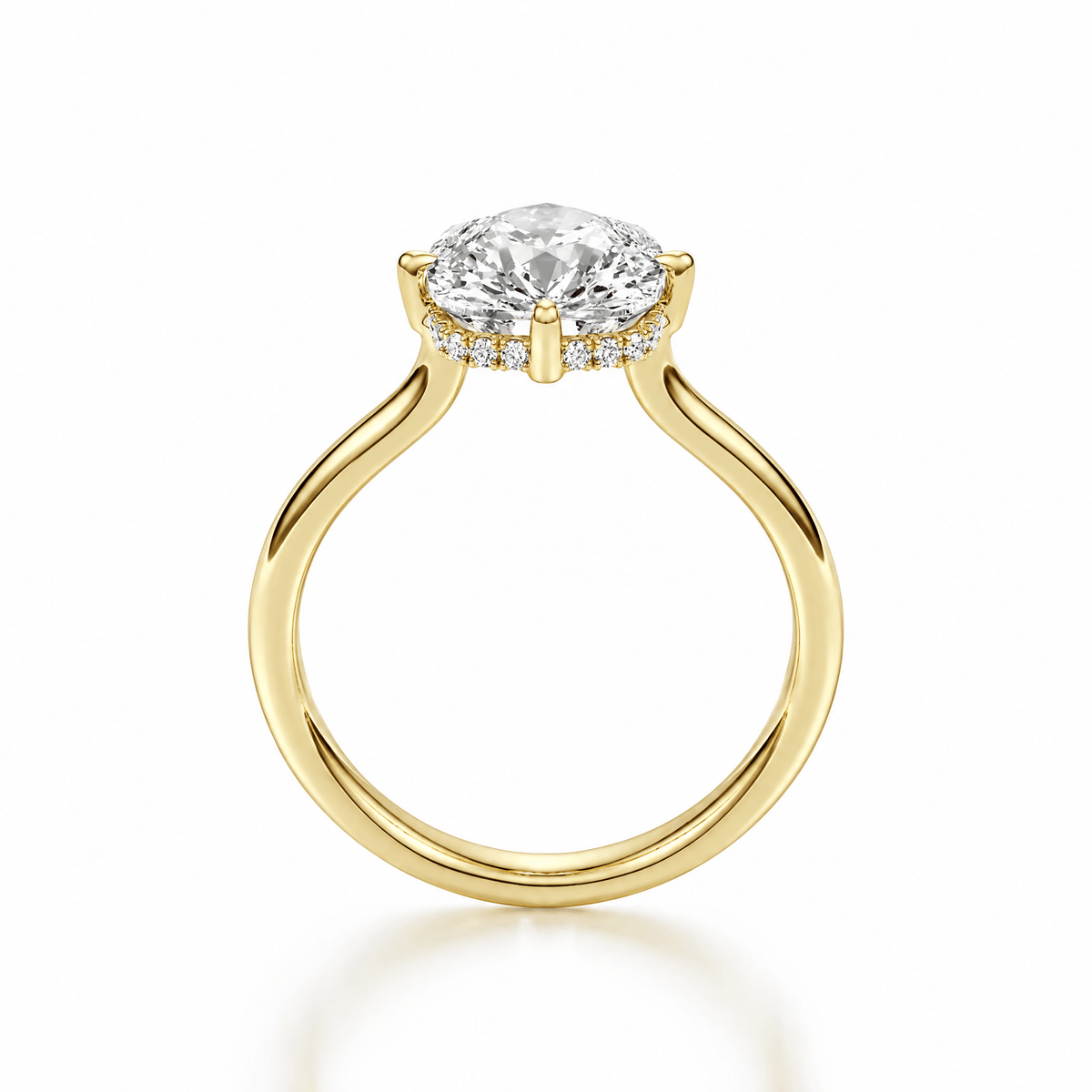 Compass Prong Cushion Lab Diamond Engagement Ring in Ready Rings by 18 KARATS INC.