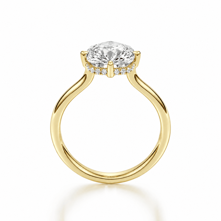 Compass Prong Cushion Lab Diamond Engagement Ring in Ready Rings by 18 KARATS INC.