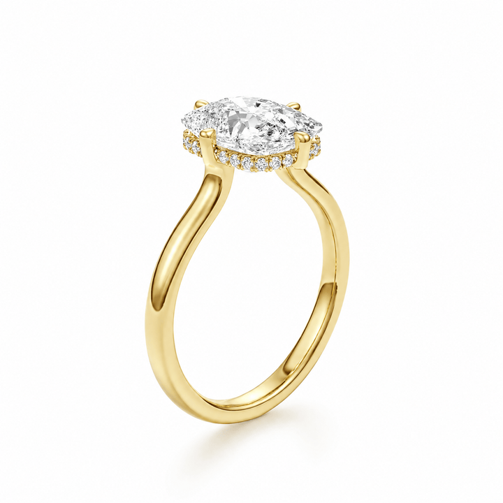 Compass Prong Cushion Lab Diamond Engagement Ring in Ready Rings by 18 KARATS INC.
