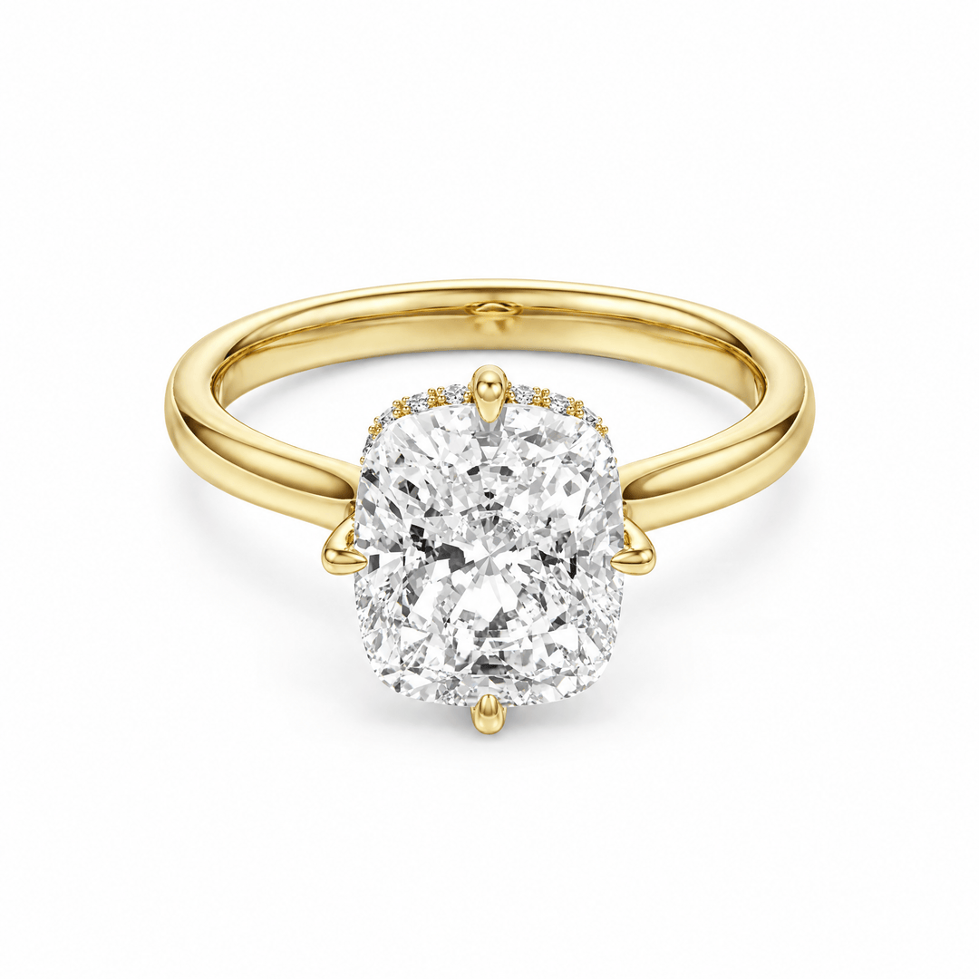 Compass Prong Cushion Lab Diamond Engagement Ring in Ready Rings by 18 KARATS INC.