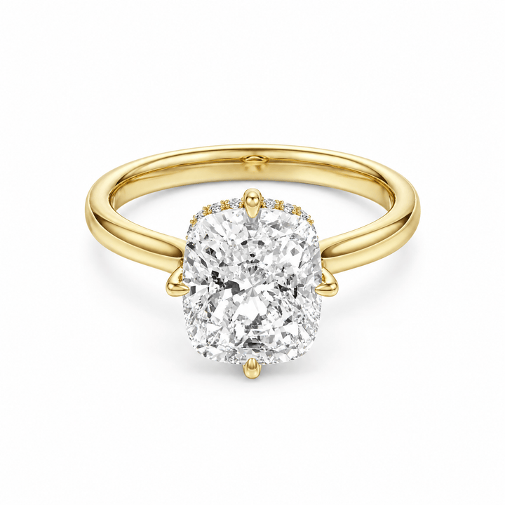 Compass Prong Cushion Lab Diamond Engagement Ring in Ready Rings by 18 KARATS INC.