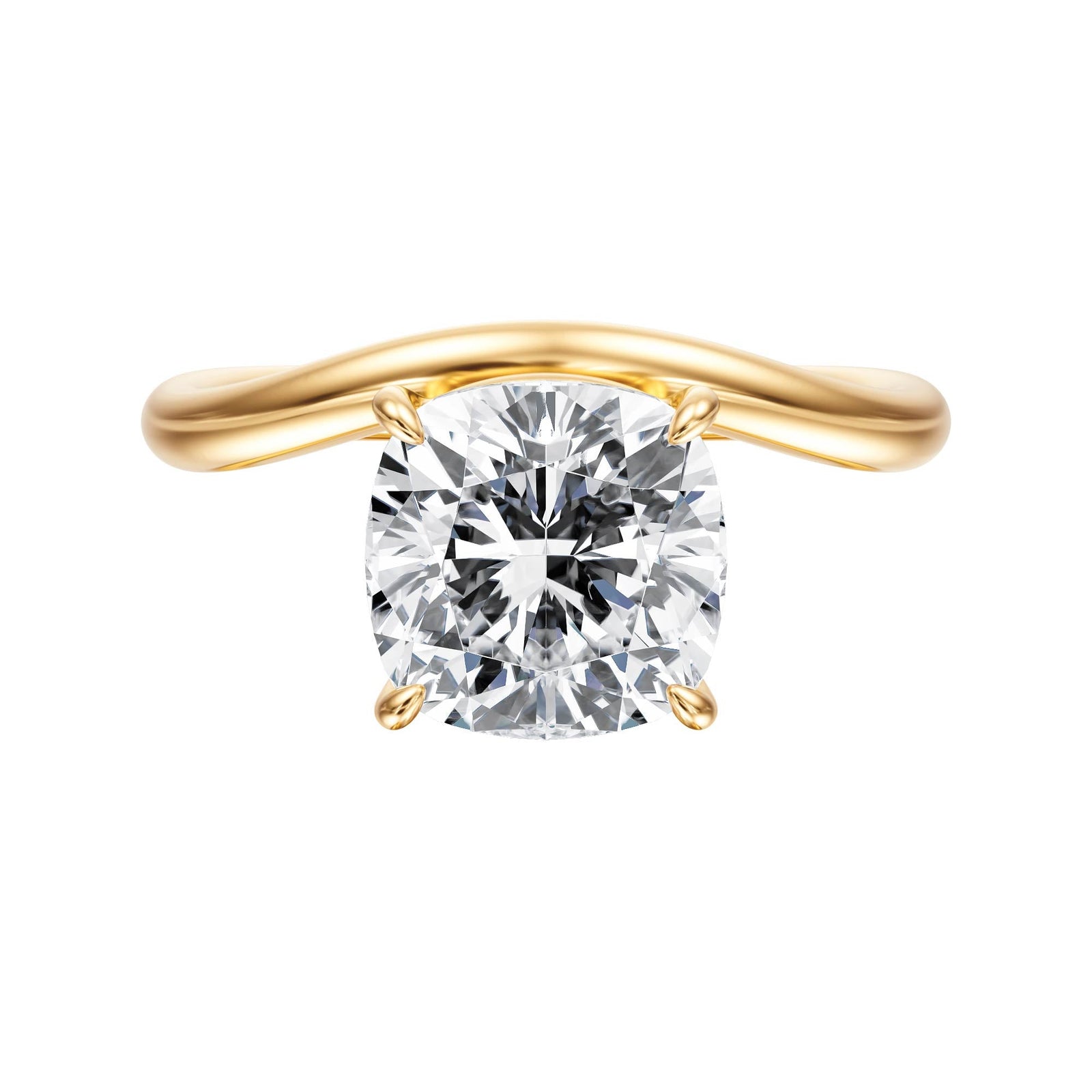 Contour Cushion Diamond Engagement Ring - R1067 in Ring by 18 KARATS INC.