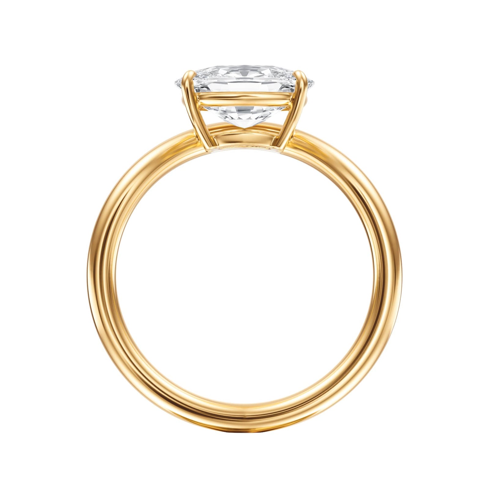 Contour Elongated Cushion Diamond Engagement Ring - R1066 in Ring by 18 KARATS INC.