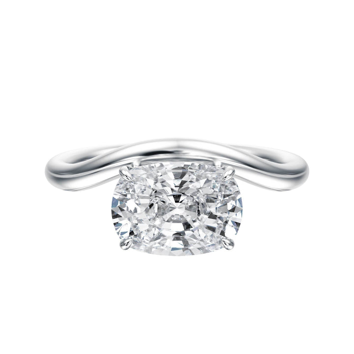 Contour Elongated Cushion Diamond Engagement Ring - R1066 in Ring by 18 KARATS INC.