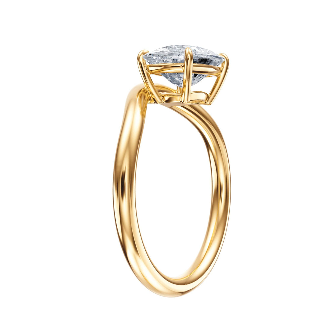 Contour Elongated Cushion Diamond Engagement Ring - R1066 in Ring by 18 KARATS INC.
