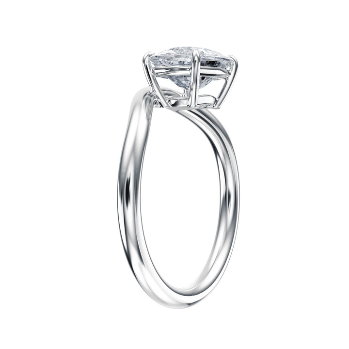 Contour Elongated Cushion Diamond Engagement Ring - R1066 in Ring by 18 KARATS INC.