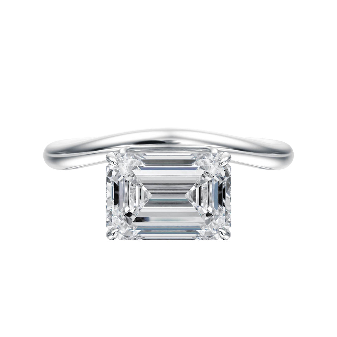 Contour Emerald Diamond Engagement Ring - R1065 in Ring by 18 KARATS INC.