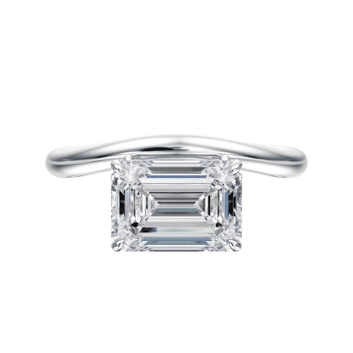 Contour Emerald Diamond Engagement Ring - R1065 in Ring by 18 KARATS INC.