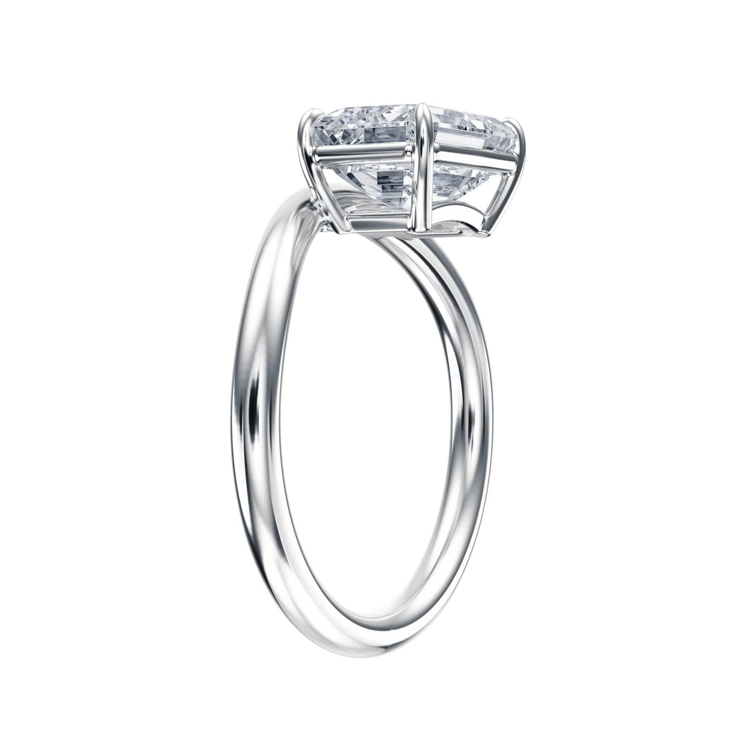 Contour Emerald Diamond Engagement Ring - R1065 in Ring by 18 KARATS INC.