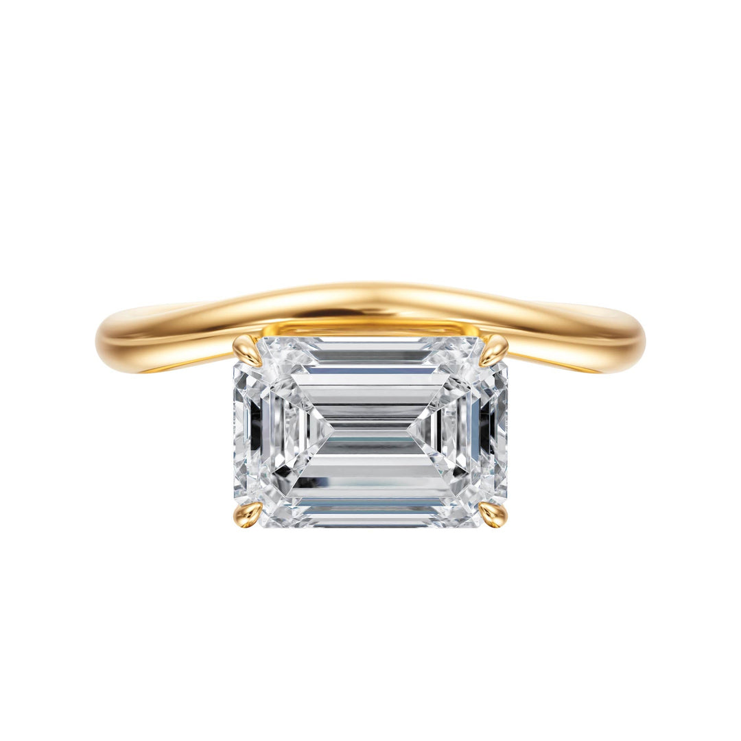 Contour Emerald Diamond Engagement Ring - R1065 in Ring by 18 KARATS INC.