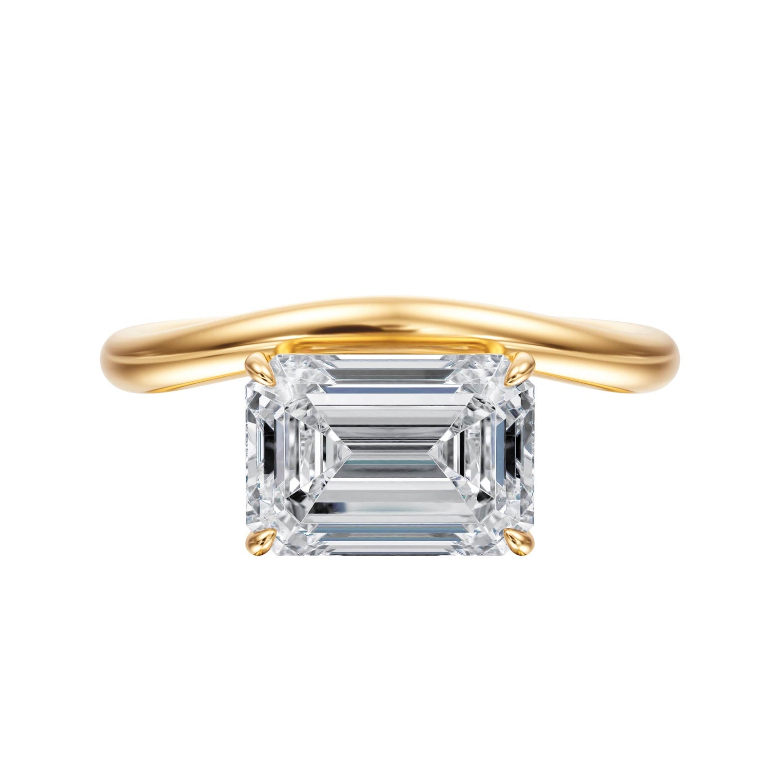 Contour Emerald Diamond Engagement Ring - R1065 in Ring by 18 KARATS INC.