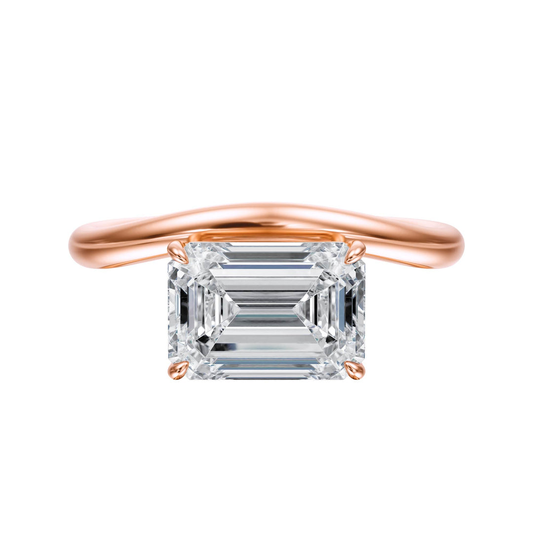 Contour Emerald Diamond Engagement Ring - R1065 in Ring by 18 KARATS INC.