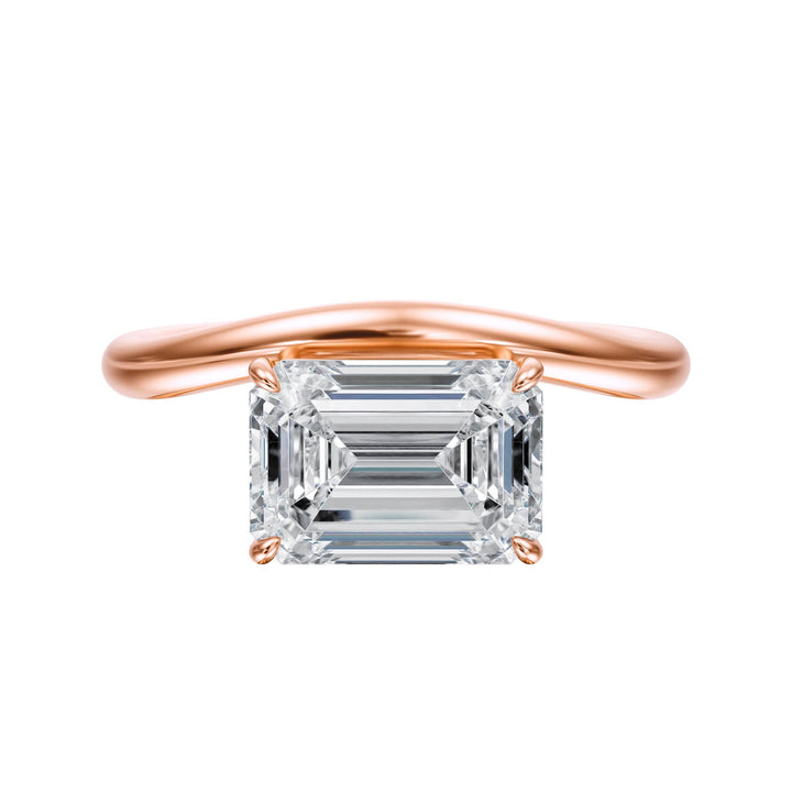 Contour Emerald Diamond Engagement Ring - R1065 in Ring by 18 KARATS INC.