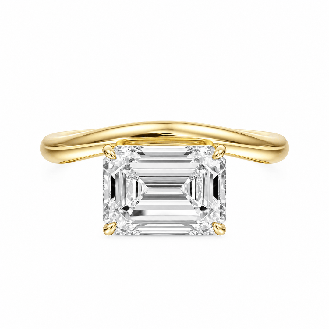 Contour Emerald Lab Diamond Ring in Ready Rings by 18 KARATS INC.
