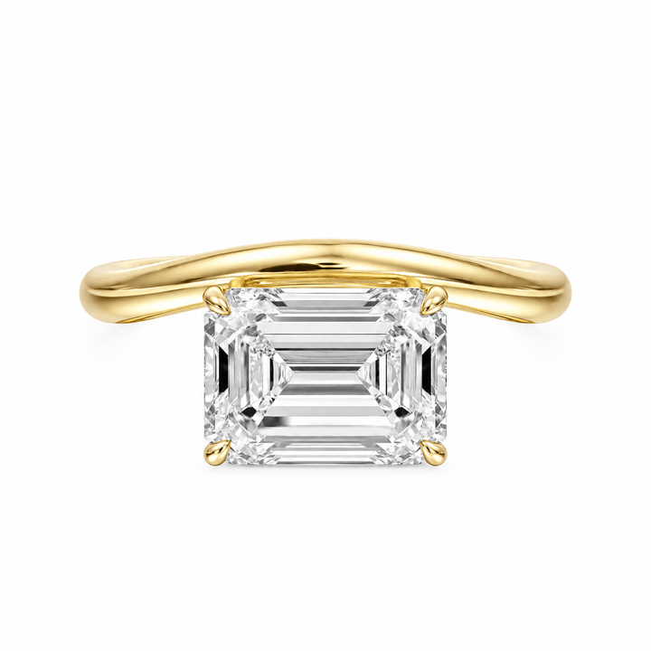 Contour Emerald Lab Diamond Ring in Ready Rings by 18 KARATS INC.