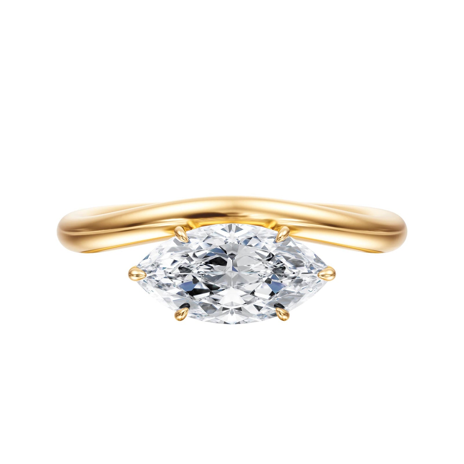 Contour Marquise Diamond Engagement Ring - R1064 in Ring by 18 KARATS INC.