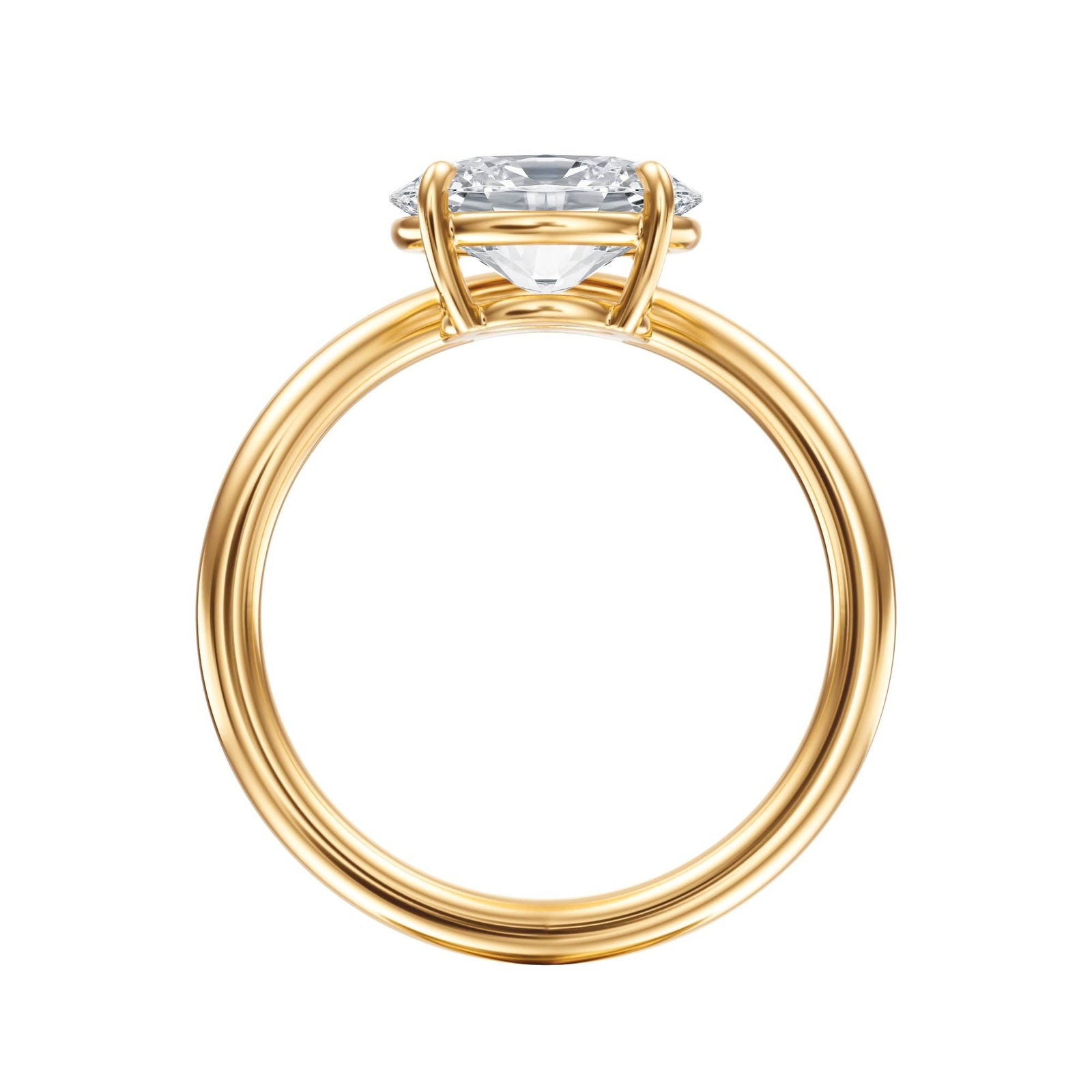 Contour Oval Diamond Engagement Ring - R1063 in Ring by 18 KARATS INC.