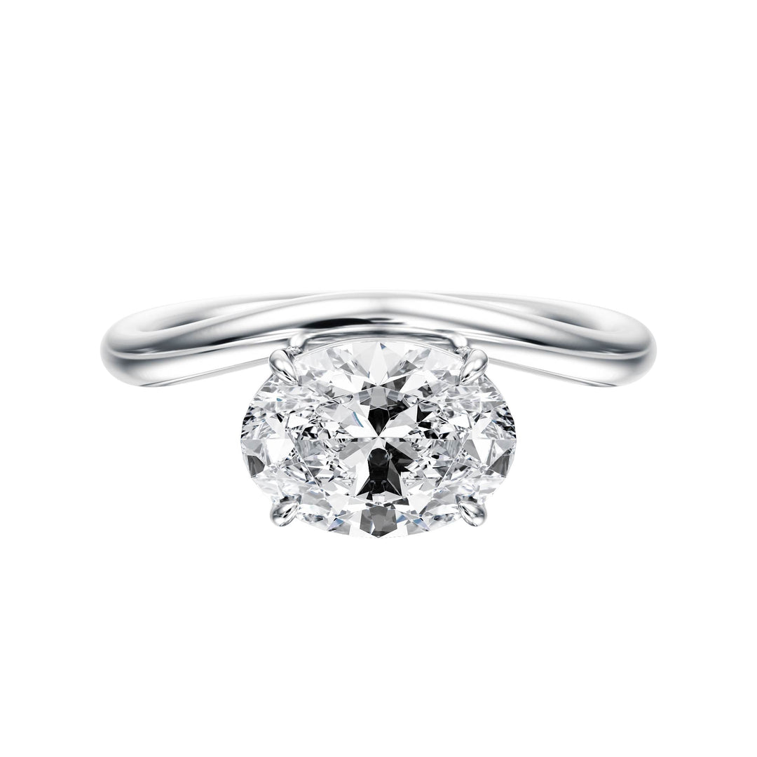 Contour Oval Diamond Engagement Ring - R1063 in Ring by 18 KARATS INC.