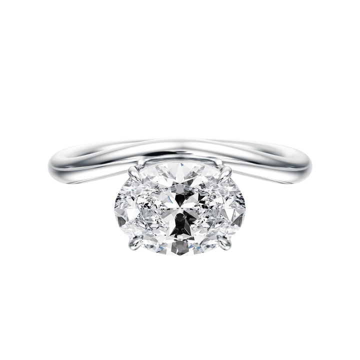 Contour Oval Diamond Engagement Ring - R1063 in Ring by 18 KARATS INC.
