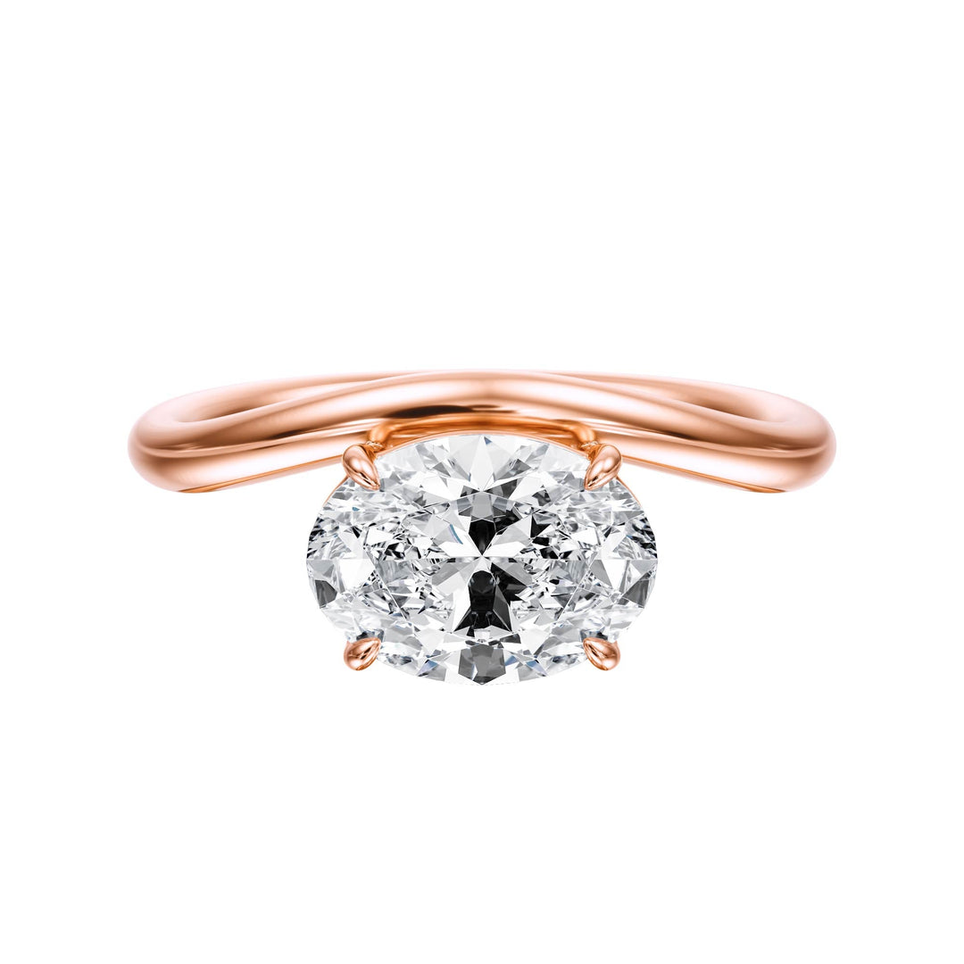 Contour Oval Diamond Engagement Ring - R1063 in Ring by 18 KARATS INC.