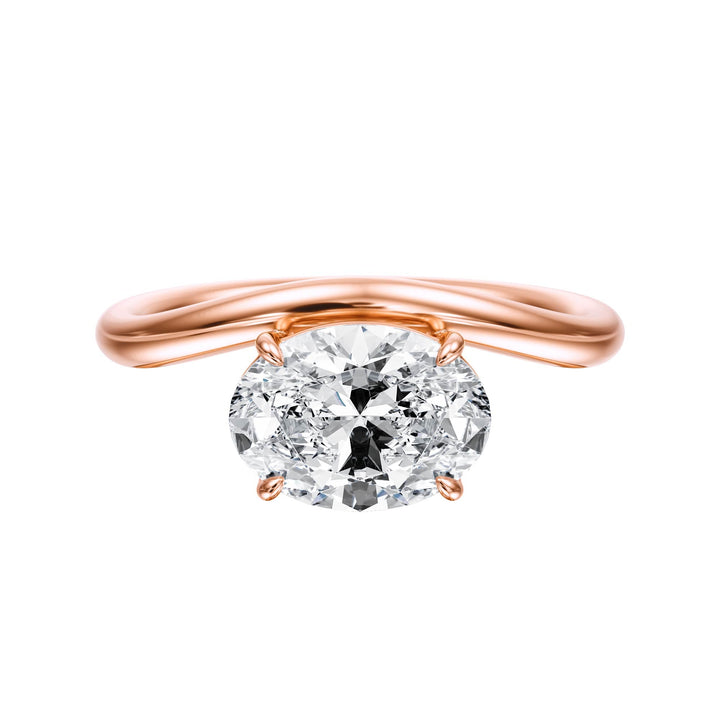 Contour Oval Diamond Engagement Ring - R1063 in Ring by 18 KARATS INC.