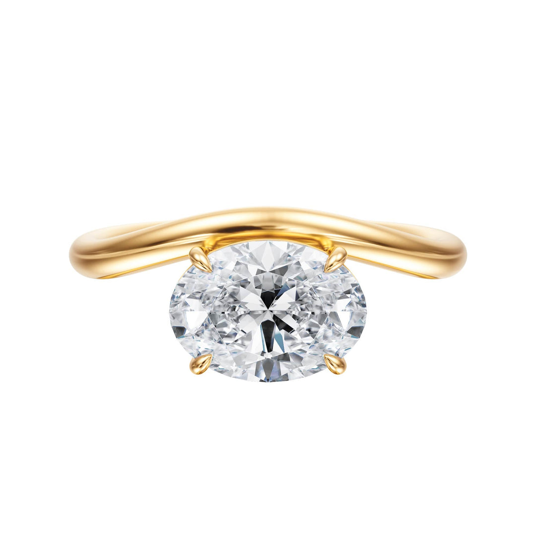 Contour Oval Diamond Engagement Ring - R1063 in Ring by 18 KARATS INC.