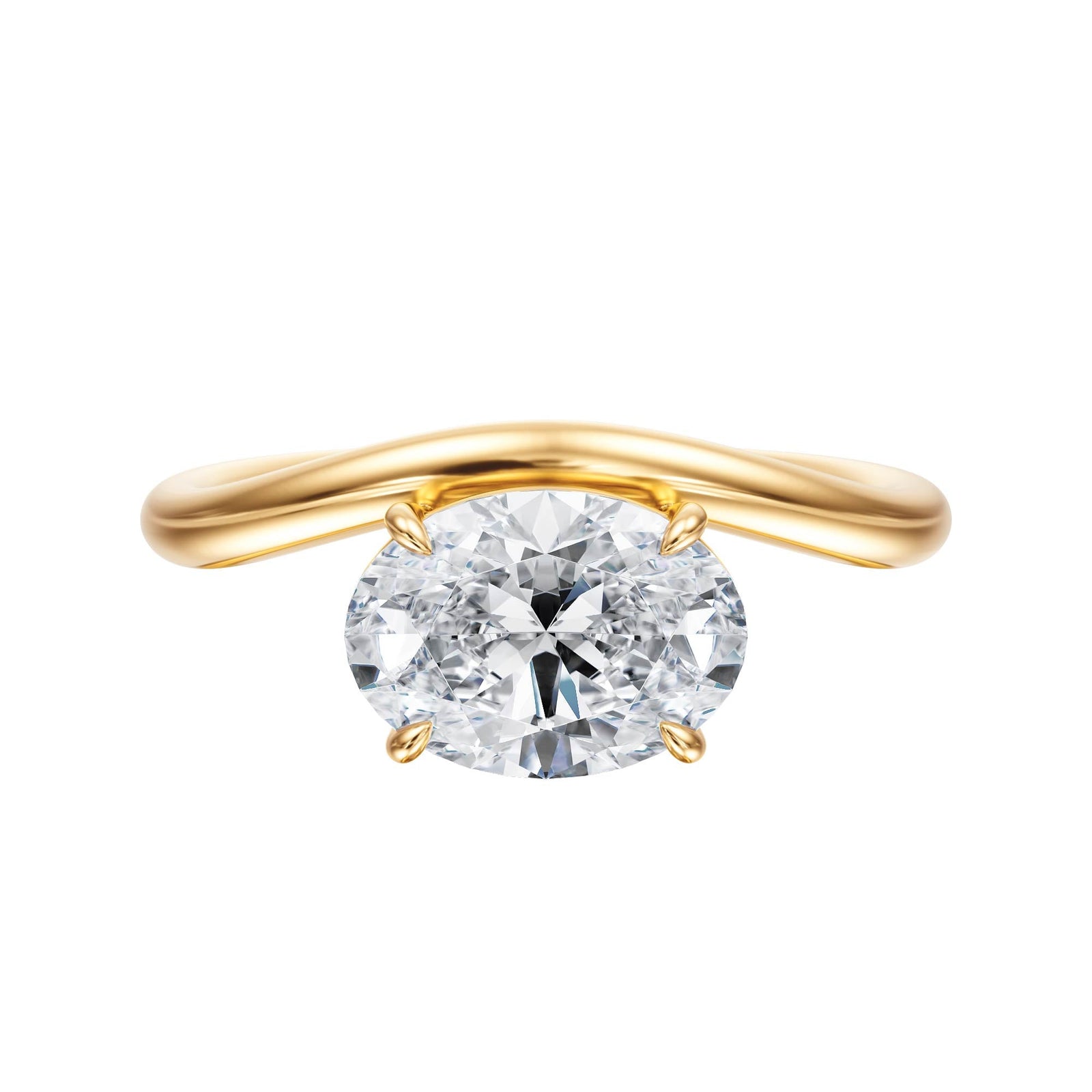 Contour Oval Diamond Engagement Ring - R1063 in Ring by 18 KARATS INC.
