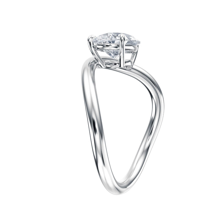 Contour Pear Diamond Engagement Ring - R1062 in Ring by 18 KARATS INC.