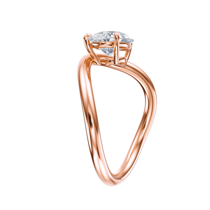 Contour Pear Diamond Engagement Ring - R1062 in Ring by 18 KARATS INC.