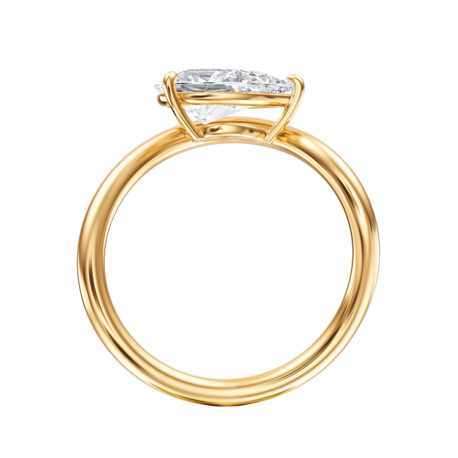 Contour Pear Diamond Engagement Ring - R1062 in Ring by 18 KARATS INC.