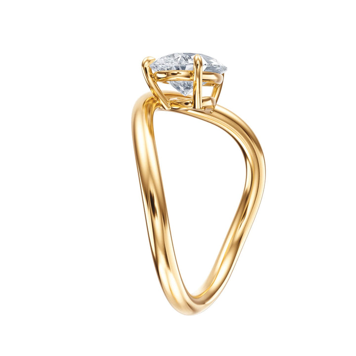 Contour Pear Diamond Engagement Ring - R1062 in Ring by 18 KARATS INC.