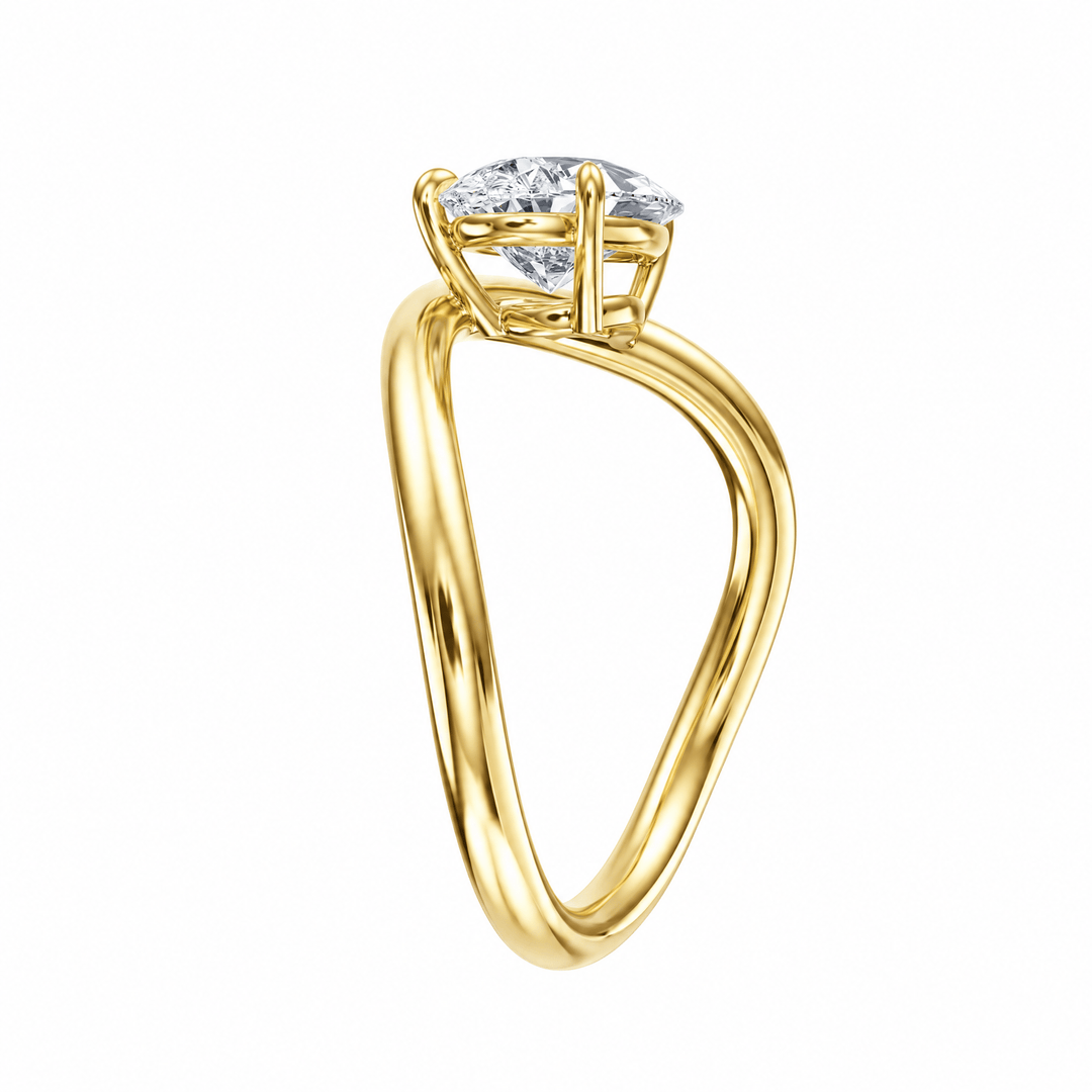 Contour Pear Lab Diamond Ring in Ready Rings by 18 KARATS INC.