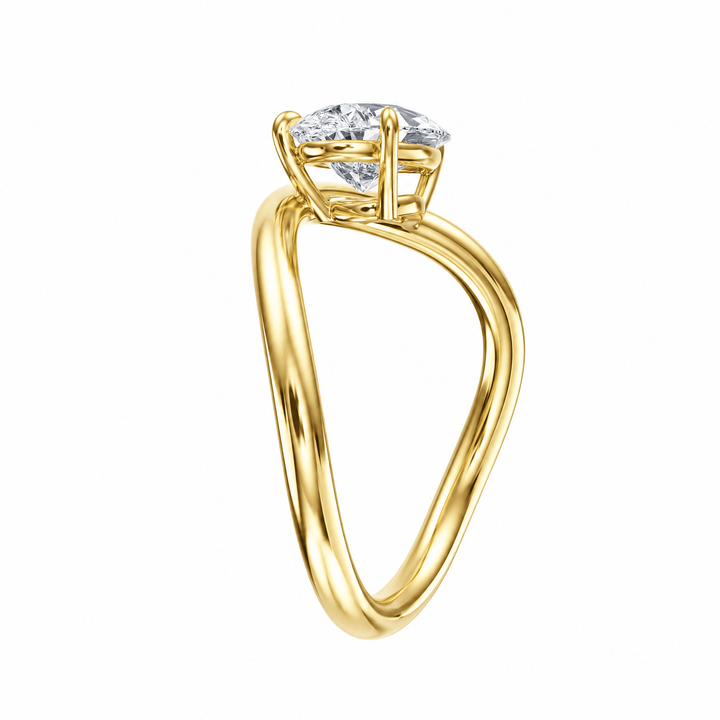 Contour Pear Lab Diamond Ring in Ready Rings by 18 KARATS INC.