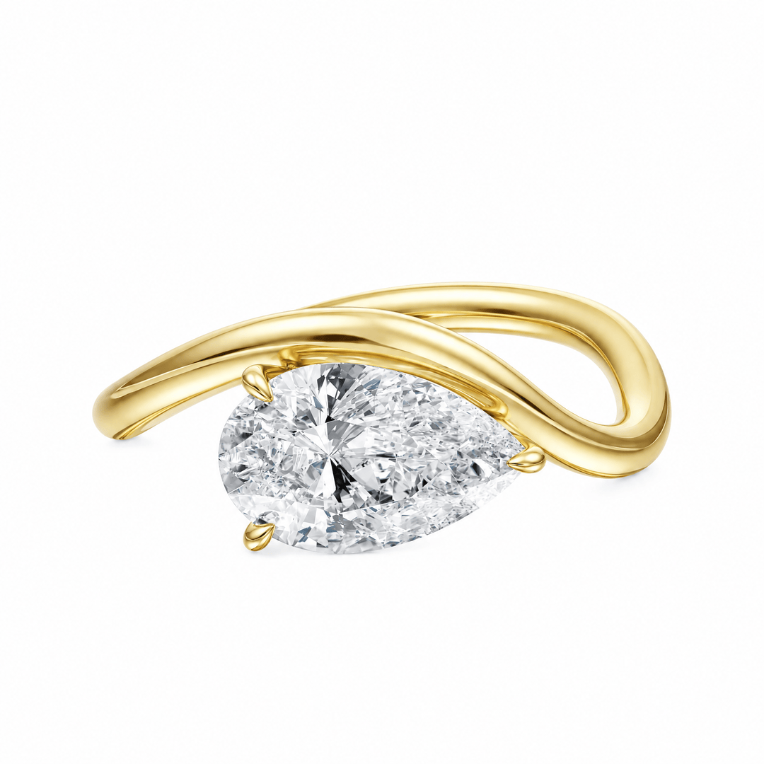 Contour Pear Lab Diamond Ring in Ready Rings by 18 KARATS INC.