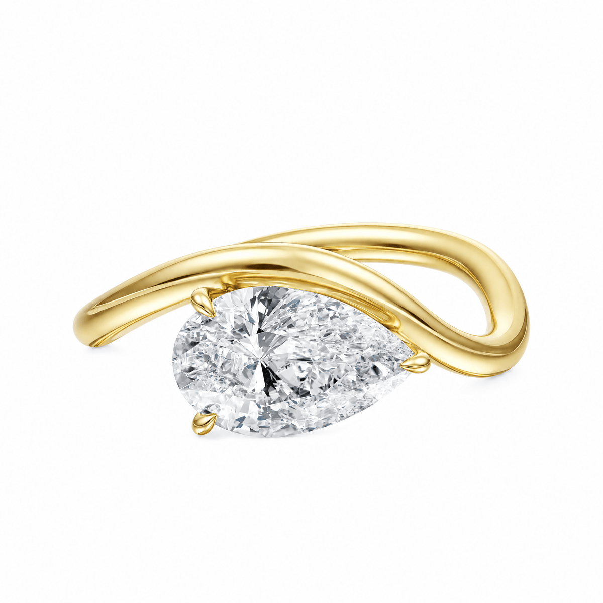 Contour Pear Lab Diamond Ring in Ready Rings by 18 KARATS INC.