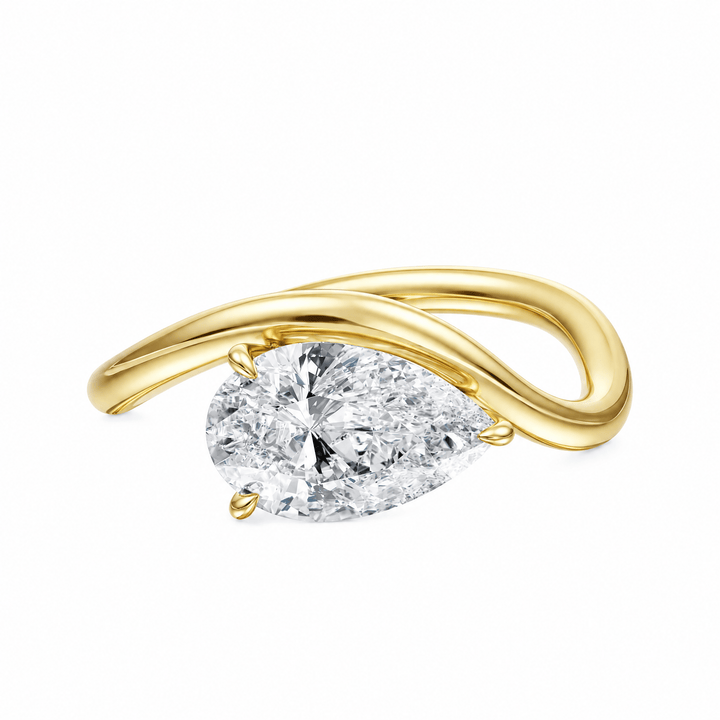 Contour Pear Lab Diamond Ring in Ready Rings by 18 KARATS INC.