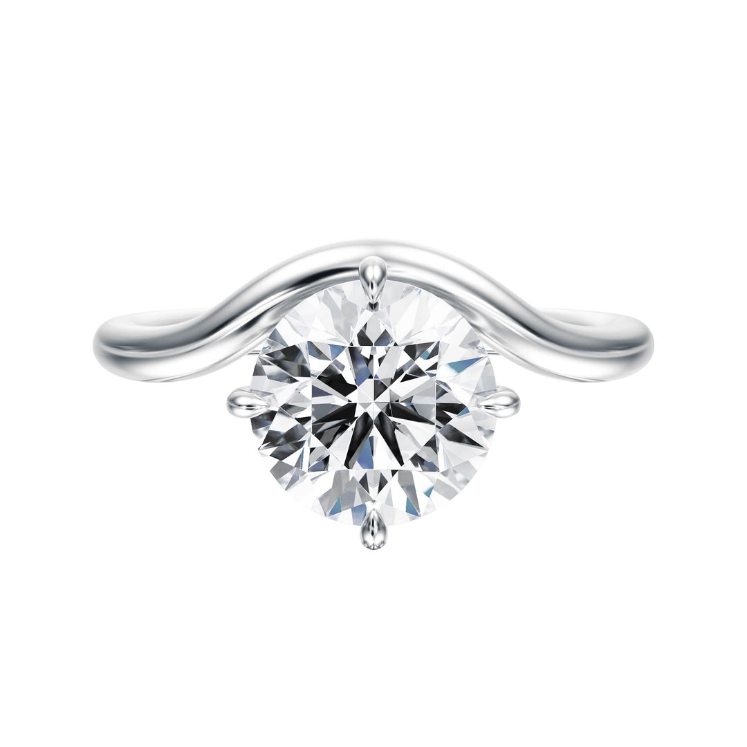 Contour Round Diamond Engagement Ring - R1061 in Ring by 18 KARATS INC.
