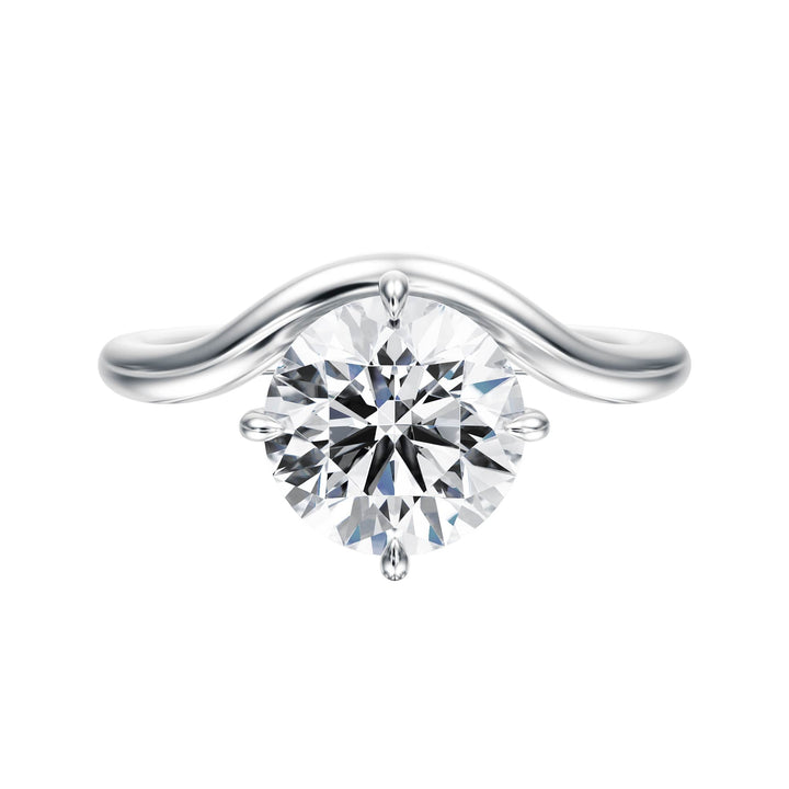 Contour Round Diamond Engagement Ring - R1061 in Ring by 18 KARATS INC.