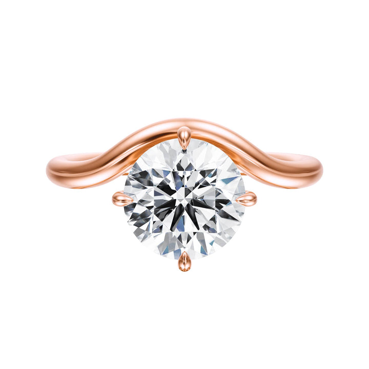 Contour Round Diamond Engagement Ring - R1061 in Ring by 18 KARATS INC.