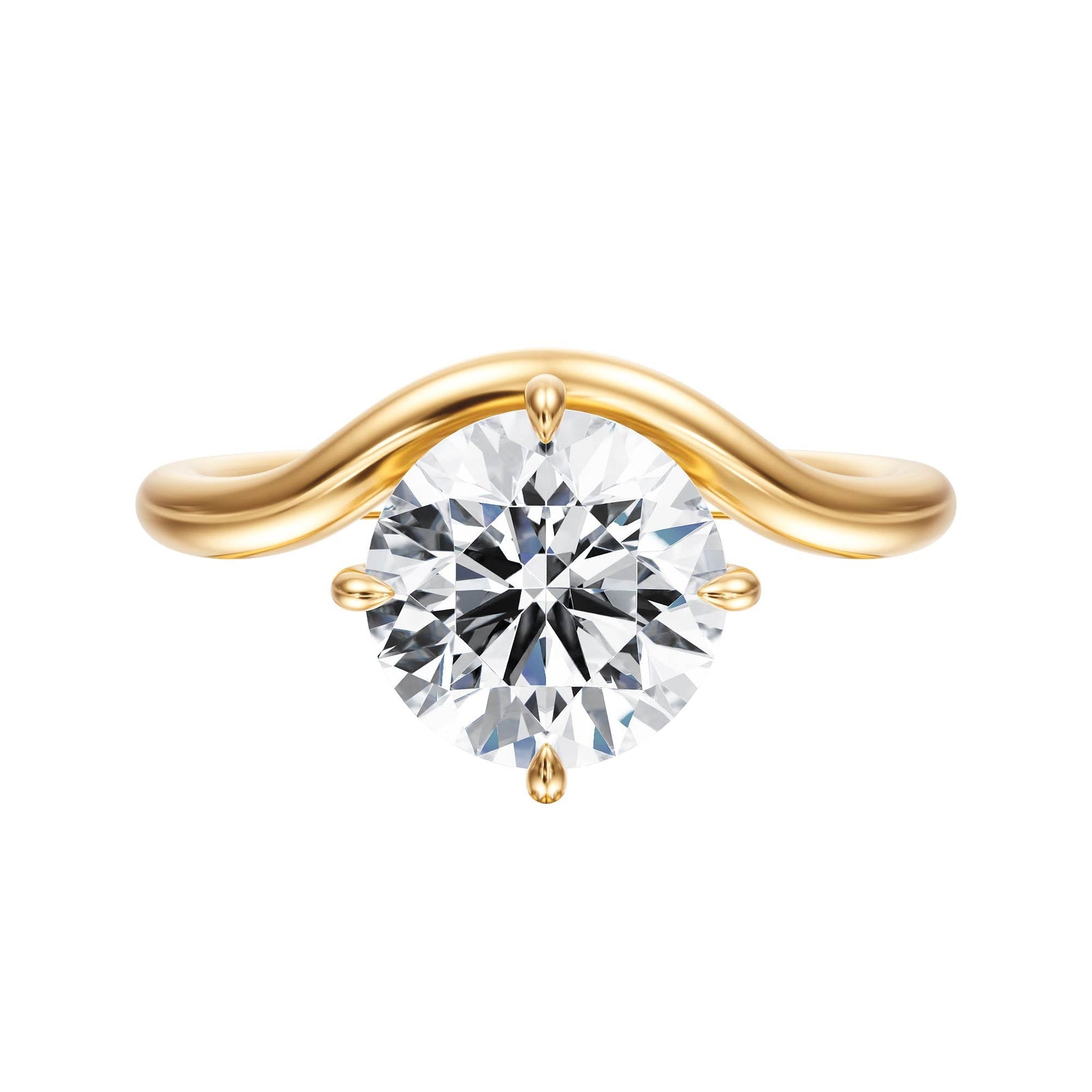 Contour Round Diamond Engagement Ring - R1061 in Ring by 18 KARATS INC.
