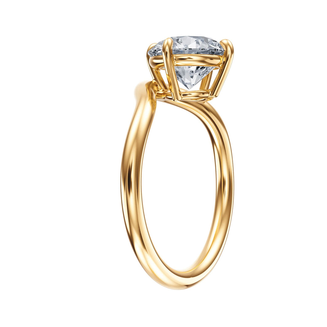 Contour Round Diamond Engagement Ring - R1061 in Ring by 18 KARATS INC.