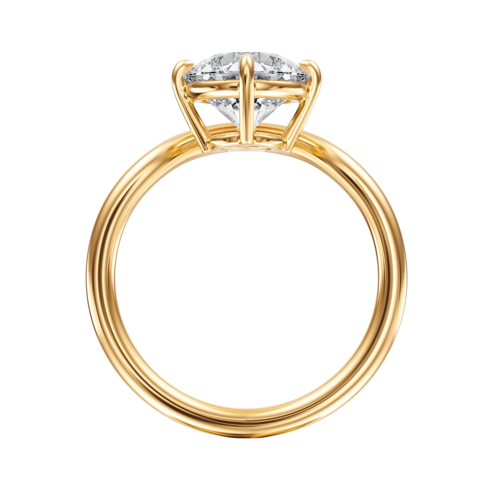 Contour Round Diamond Engagement Ring - R1061 in Ring by 18 KARATS INC.