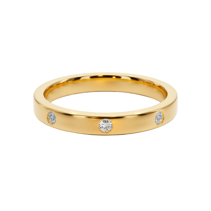 Crafted Love Inlay Wedding Band — B1003 in Wedding Bands by 18 KARATS